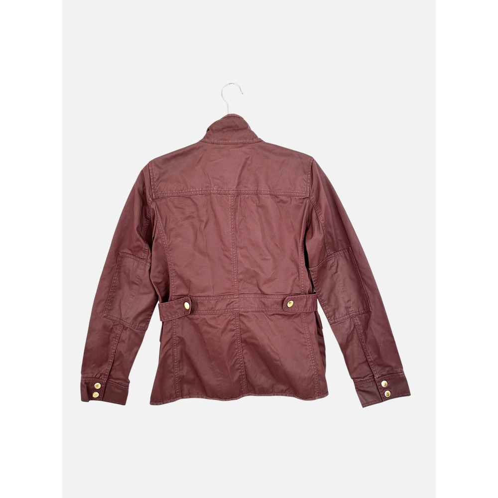 J.Crew The Downtown Field Jacket Burgundy Maroon Cotton Utility Coat 19034 S - Picture 6 of 9